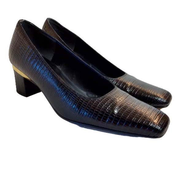J. Renee Beam Black Lizard Heels - Picture 1 of 15